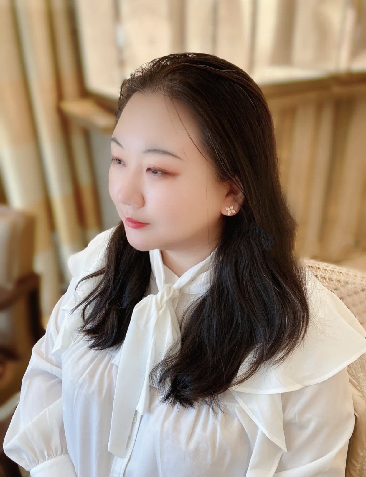 [Shinejoy]スターブロッサムスタッドピアス ピンクゴールド ダイヤモンド