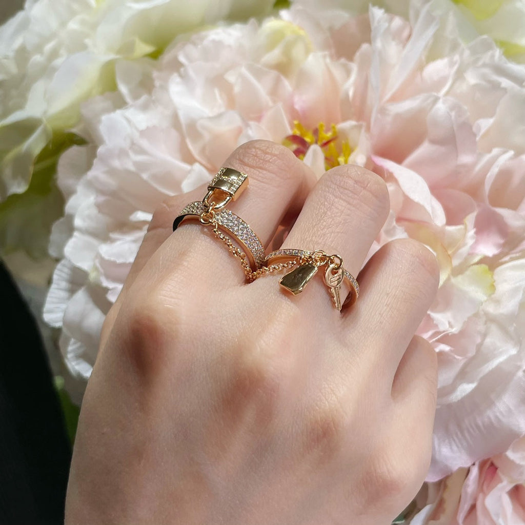 [Shinejoy]HM KELLY CLOCHETTE DOUBLE RING IN  WITH DIAMONDS