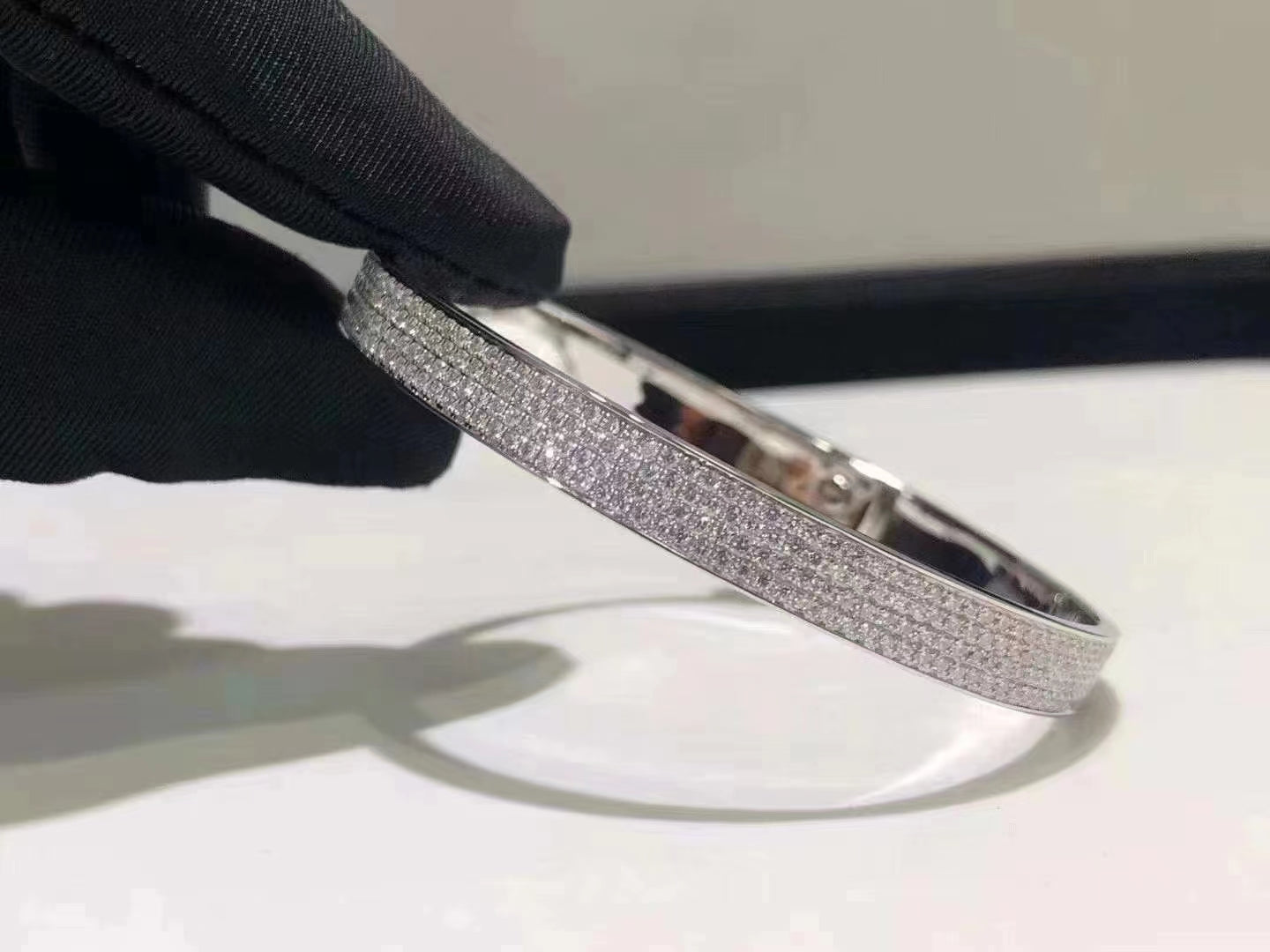 [Shinejoy]HM KELLY BRACELET IN SILVER AND FULL PAVE DIAMOND