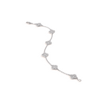 [Shinejoy]CLOVER 6 MOTIF SILVER DIAMOND BRACELET