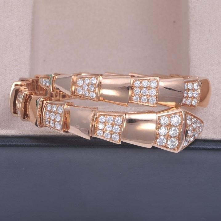 [Shinejoy]SERPENTI WIDE BRACELET PINK GOLD DIAMOND