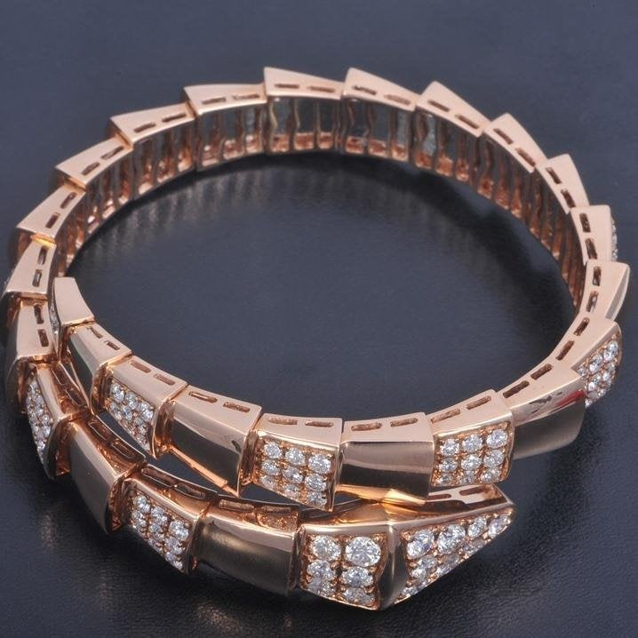 [Shinejoy]SERPENTI WIDE BRACELET PINK GOLD DIAMOND