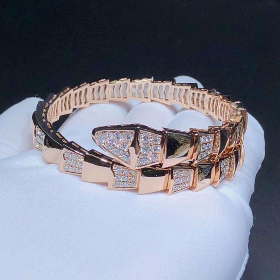 [Shinejoy]SERPENTI WIDE BRACELET PINK GOLD DIAMOND
