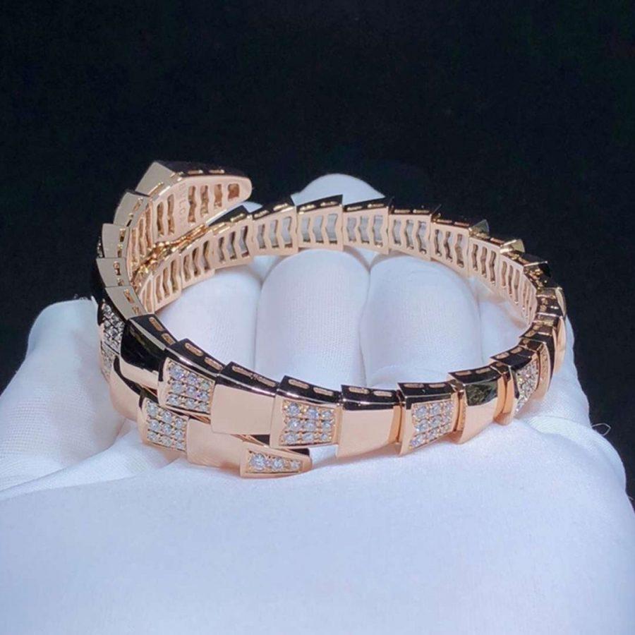 [Shinejoy]SERPENTI WIDE BRACELET PINK GOLD DIAMOND
