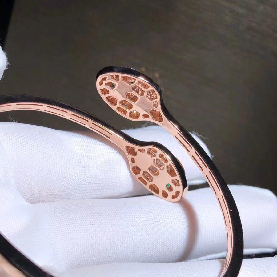 [Shinejoy]SERPENTI BRACELET PINK GOLD MALACHITE DIAMOND DOUBLE SNAKE