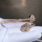 [Shinejoy]SERPENTI BRACELET PINK GOLD MALACHITE DIAMOND DOUBLE SNAKE