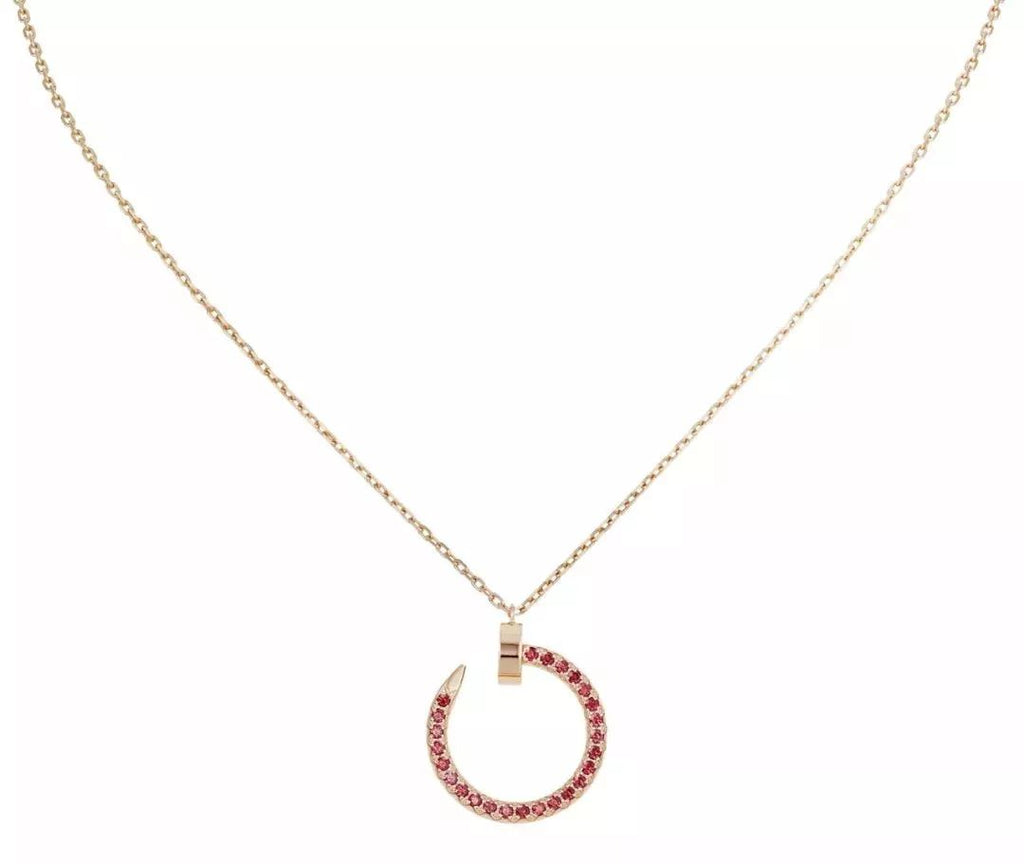[Shinejoy] JUSTE COLLIER OR DIAMANTS ROUGES