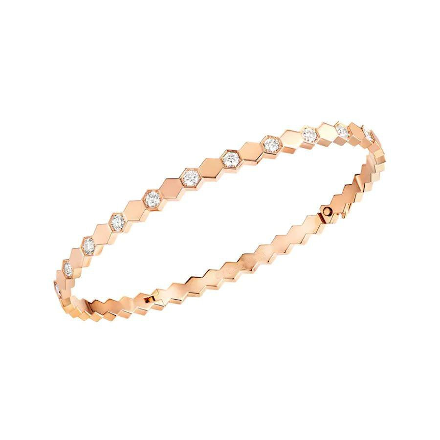 [Shinejoy]Bracelet BEE LOVE rose, or et diamants 