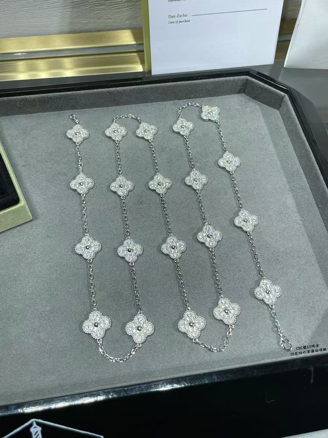 [Shinejoy]CLOVER 20 MOTIFS FULL-DIAMOND NECKLACE