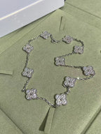 [Shinejoy Jewelry]CLOVER 10 MOTIFS  FULL DIAMOND NECKLACE