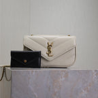 LOULOU MINI 20 EN PEAU DE MOUTON BLANC AVEC ACCESSOIRES DORÉS