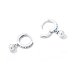 Boucles d'oreilles pendantes turquoise avec perles coquillage