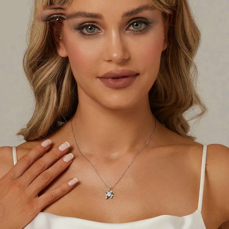 Collier pendentif étoile brillante