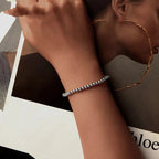 Bracelet à billes extensible et élastique en or blanc