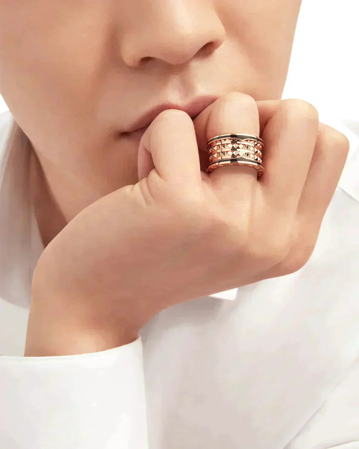 [Shinejoy]ZERO 1 ROCK NOIR CÉRAMIQUE ROSE OR GRAND MODÈLE