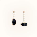 [Shinejoy]CHAINE VERSO BLACK CERAMIC EARRINGS
